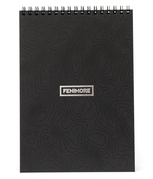 Блокнот Fenimore 14,5 х 20,5 см з чорними сторінками на пружині + біла ручка Sakura