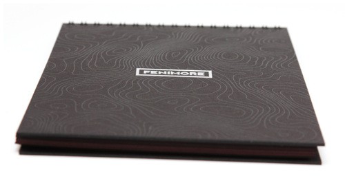 Блокнот Fenimore 14,5 х 20,5 см з чорними сторінками на пружині + біла ручка Sakura