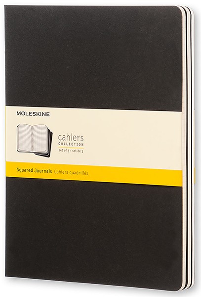 Набір зошитів Moleskine Cahier великий 19 х 25 см в клітинку чорний 