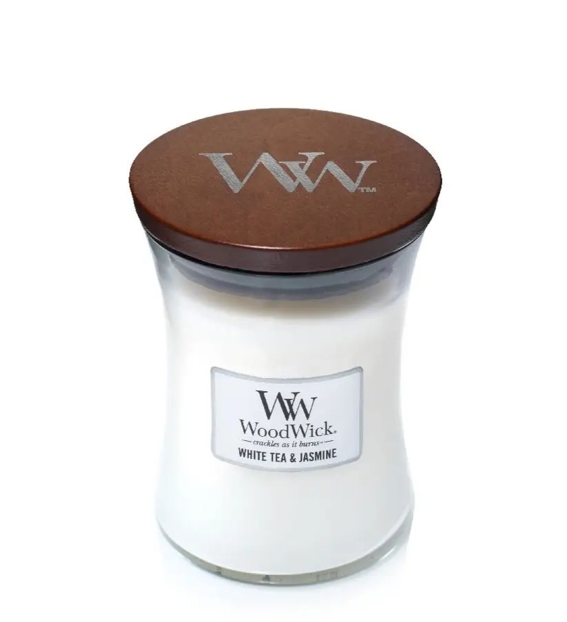 Ароматична свіча WoodWick Medium White Tea & Jasmine 275 г 