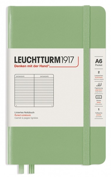 Блокнот Leuchtturm1917 Classic кишеньковий 9 х 15 см в лінію світло-зелений 