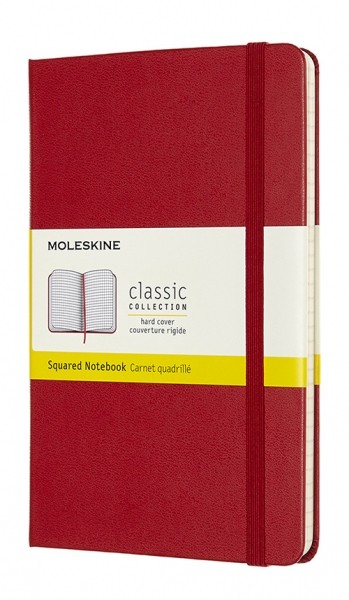 Блокнот Moleskine Classic medium 11,5 x 18 см у клітинку червоний