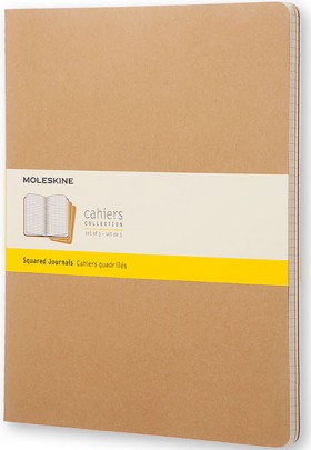 Набір зошитів Moleskine Cahier XXL 21,6 х 27,9 см в клітинку бежевий 