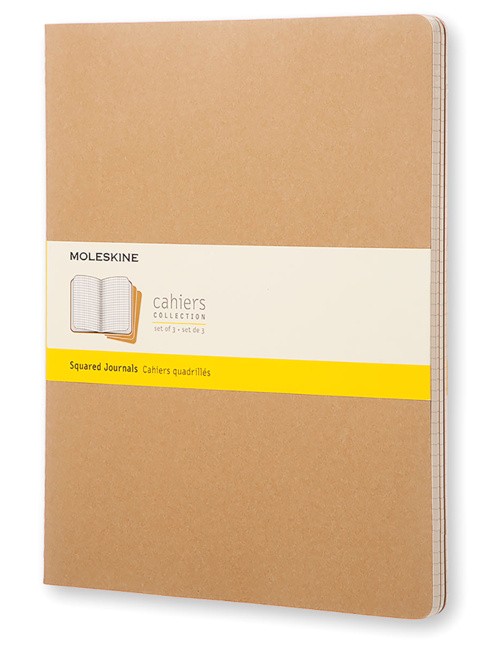 Набір зошитів Moleskine Cahier XXL 21,6 х 27,9 см в клітинку бежевий 
