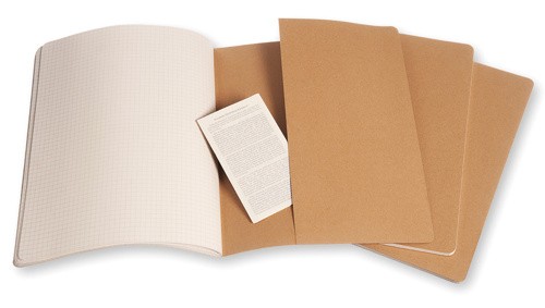 Набір зошитів Moleskine Cahier XXL 21,6 х 27,9 см в клітинку бежевий 