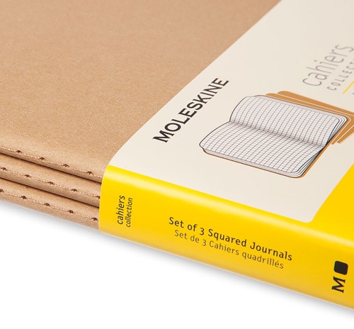 Набір зошитів Moleskine Cahier XXL 21,6 х 27,9 см в клітинку бежевий 