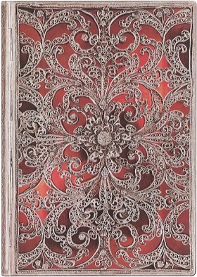 Блокнот Paperblanks Срібна Філігрань Гранат Flexi середній 13 х 18 см в лінію