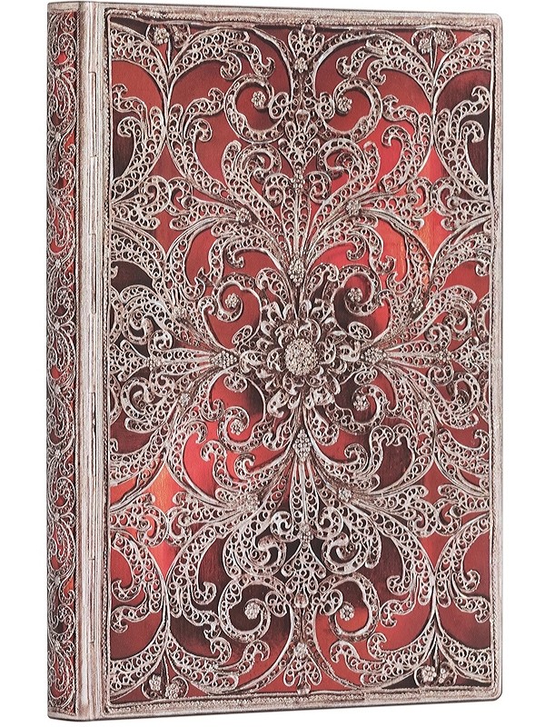 Блокнот Paperblanks Срібна Філігрань Гранат Flexi середній 13 х 18 см в лінію