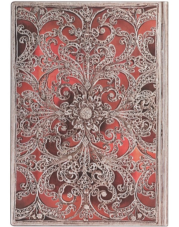 Блокнот Paperblanks Срібна Філігрань Гранат Flexi середній 13 х 18 см в лінію