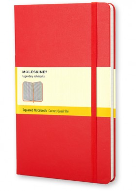 Блокнот Moleskine Classic середній 13 x 21 см у клітинку червоний