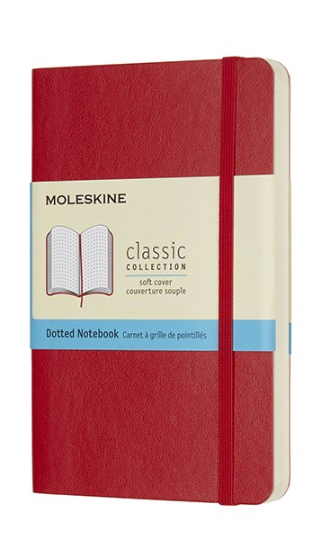 Блокнот Moleskine Classic 9 х 14 см в крапку червоний м'який