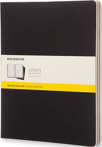 Набір зошитів Moleskine Cahier XXL 21,6 х 27,9 см в клітинку чорний