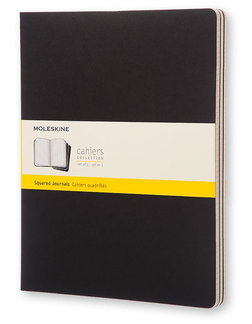Набір зошитів Moleskine Cahier XXL 21,6 х 27,9 см в клітинку чорний