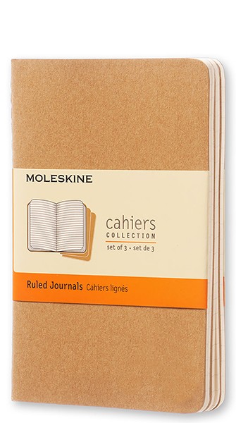 Набір зошитів Moleskine Cahier кишеньковий 9 х 14 см в лінію бежевий 