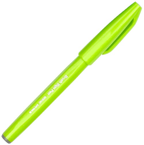 Ручка Pentel Brush Sign Pen Tip салатова гнучкий наконечник 