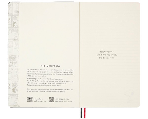 Блокнот Moleskine Peanuts Admirer середній 13 х 21 см в лінію чорний