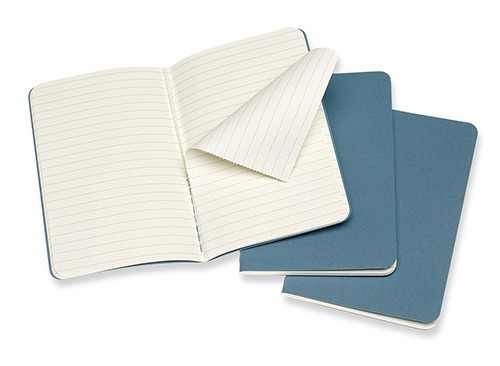 Набір зошитів Moleskine Cahier кишеньковий 9 х 14 см в лінію жвавий блакитний