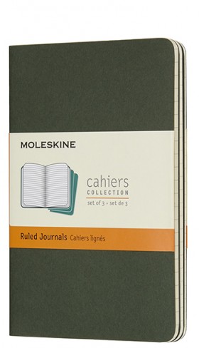 Набір зошитів Moleskine Cahier кишеньковий 9 х 14 см в лінію зелений 