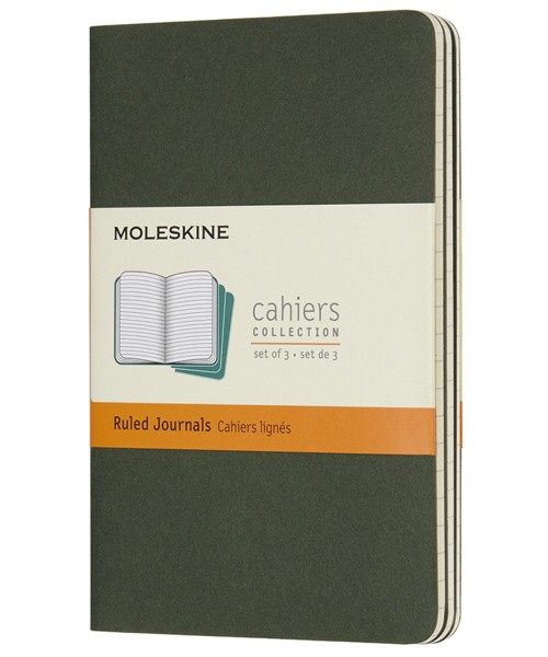 Набір зошитів Moleskine Cahier кишеньковий 9 х 14 см в лінію зелений 