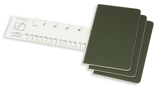 Набір зошитів Moleskine Cahier кишеньковий 9 х 14 см в лінію зелений 