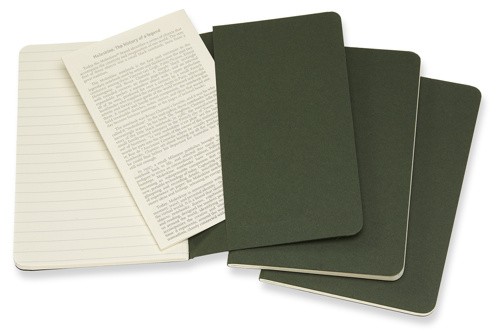 Набір зошитів Moleskine Cahier кишеньковий 9 х 14 см в лінію зелений 