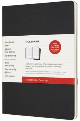 Набір зошитів Moleskine Cahier Subject великий 19 х 25 см чорний/бежевий
