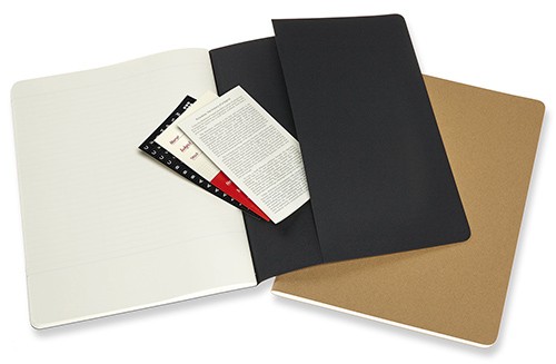 Набір зошитів Moleskine Cahier Subject великий 19 х 25 см чорний/бежевий