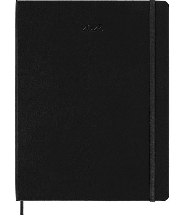 Вертикальний щотижневик Moleskine PRO на 2025 рік великий 19 х 25 см чорний