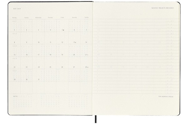 Вертикальний щотижневик Moleskine PRO на 2025 рік великий 19 х 25 см чорний