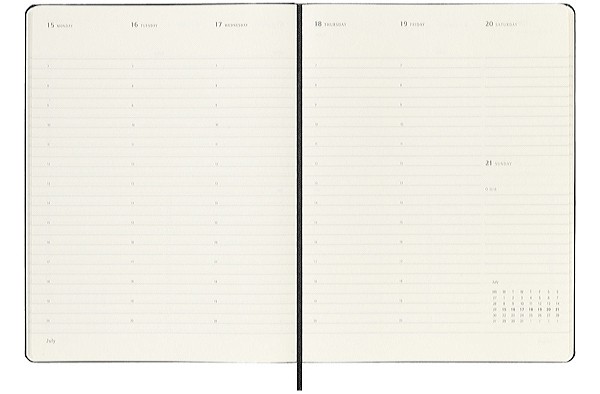 Вертикальний щотижневик Moleskine PRO на 2025 рік великий 19 х 25 см чорний