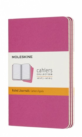 Набір зошитів Moleskine Cahier кишеньковий 9 х 14 см в лінію кінетичний рожевий 
