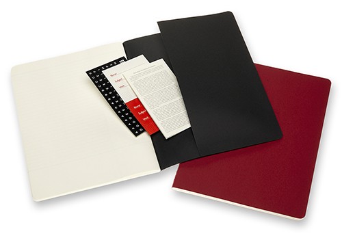 Набір зошитів Moleskine Cahier Subject великий 19 х 25 см чорний/бордо