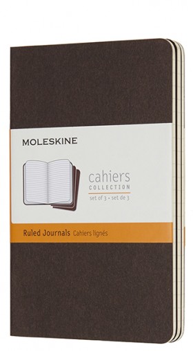 Набір зошитів Moleskine Cahier кишеньковий 9 х 14 см в лінію коричневий