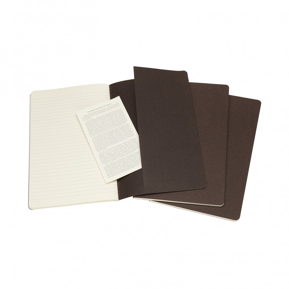Набір зошитів Moleskine Cahier кишеньковий 9 х 14 см в лінію коричневий