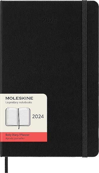Щоденник Moleskine на 2024 рік середній 13 х 21 см чорний