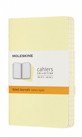 Набір зошитів Moleskine Cahier кишеньковий 9 х 14 см в лінію ніжний жовтий