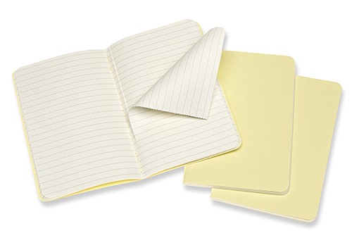 Набір зошитів Moleskine Cahier кишеньковий 9 х 14 см в лінію ніжний жовтий