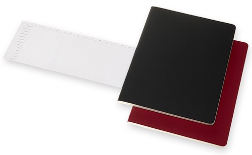 Набір зошитів Moleskine Cahier Subject XXL 21,6 х 27,9 см чорний/бордо
