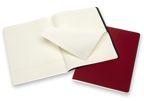 Набір зошитів Moleskine Cahier Subject XXL 21,6 х 27,9 см чорний/бордо