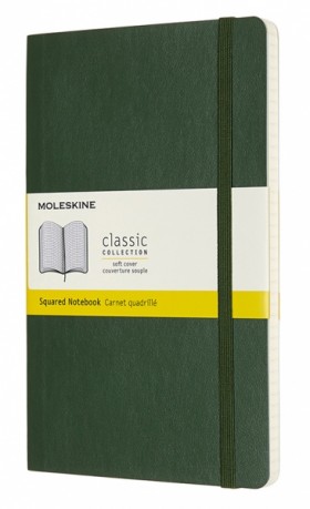Блокнот Moleskine Classic середній 13 x 21 см у клітинку миртовий зелений м'який