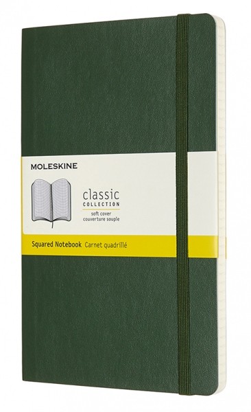 Блокнот Moleskine Classic середній 13 x 21 см у клітинку миртовий зелений м'який