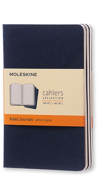 Набір зошитів Moleskine Cahier кишеньковий 9 х 14 см в лінію синій 