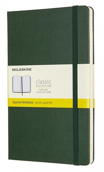 Блокнот Moleskine Classic середній 13 x 21 см у клітинку миртовий зелений