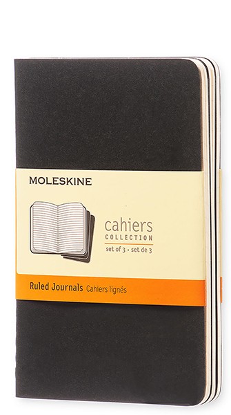 Набір зошитів Moleskine Cahier кишеньковий 9 х 14 см в лінію чорний