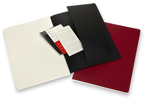 Набір зошитів Moleskine Cahier Subject A4 21 х 29,7 см чорний/бордо