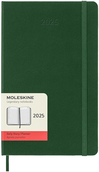 Щоденник Moleskine на 2025 рік середній 13 х 21 см миртовий зелений