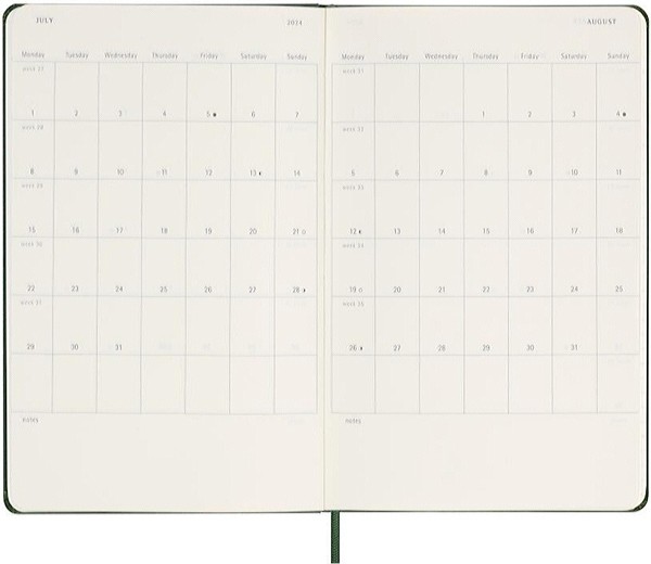 Щоденник Moleskine на 2025 рік середній 13 х 21 см миртовий зелений