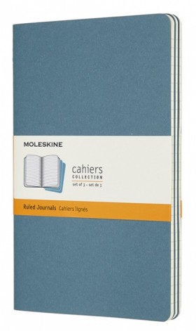 Набір зошитів Moleskine Cahier середній 13 х 21 см в лінію жвавий блакитний 