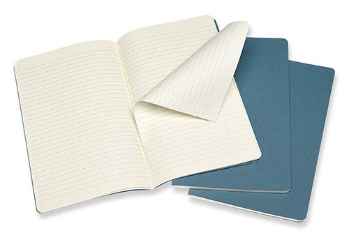 Набір зошитів Moleskine Cahier середній 13 х 21 см в лінію жвавий блакитний 