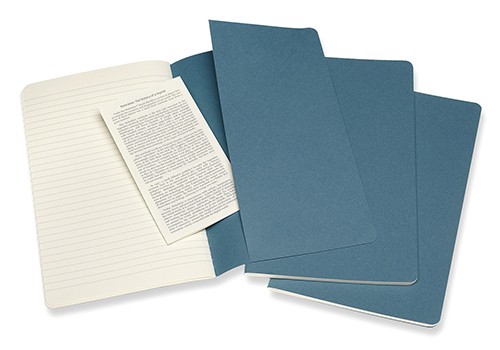 Набір зошитів Moleskine Cahier середній 13 х 21 см в лінію жвавий блакитний 